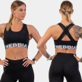 Športová podprsenka Cross Back 410 Black - NEBBIA